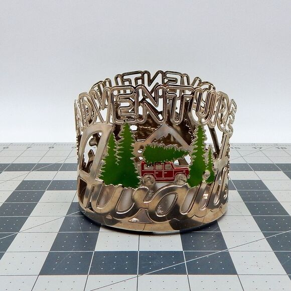 Bath & Body Works Adventure Awaits 3 Wick Candle Holder Sleeve Christmas Trees - Picture 1 of 8
